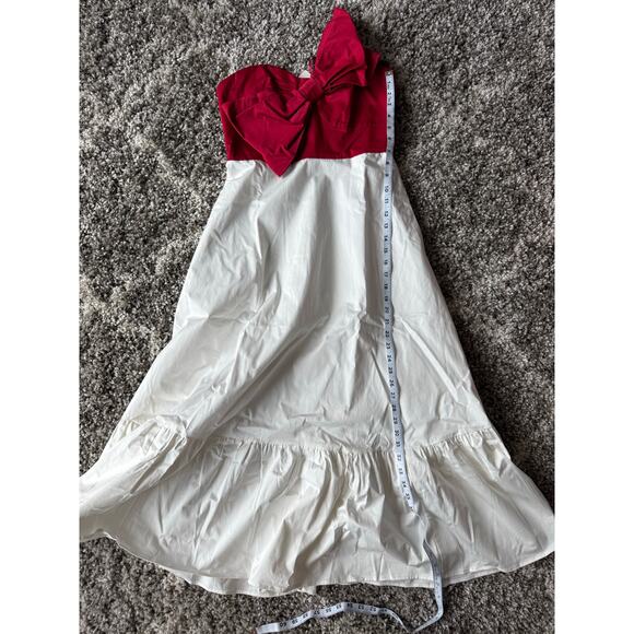 Hutch NWT Red White Motif Bow-Tie Colorblock Maxi Dress Anthropologie | Size 8 - Picture 10 of 16